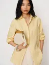 Reformation Eli Oversized Linen Shirt In Yellow