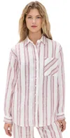 Reformation Eli Oversized Linen Shirt Avignon Stripe