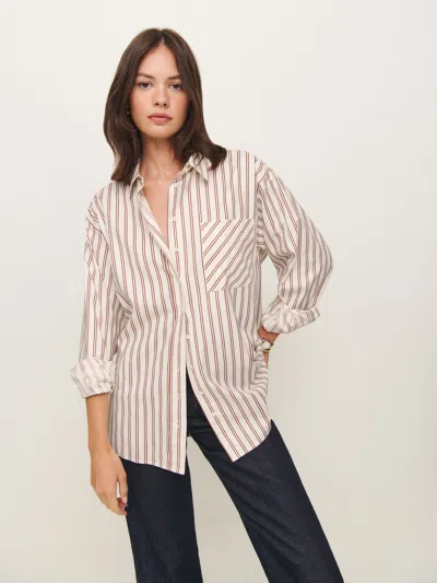Reformation Eli Oversized Shirt In August Stripe