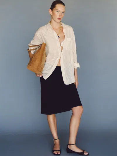 Reformation Eli Oversized Shirt Ivory Xs In White