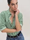 Reformation Eli Oversized Shirt In Mojito Stripe