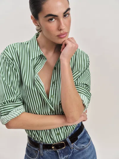 Reformation Eli Oversized Shirt In Mojito Stripe