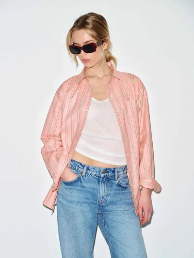 Reformation Eli Oversized Shirt Pink Xl