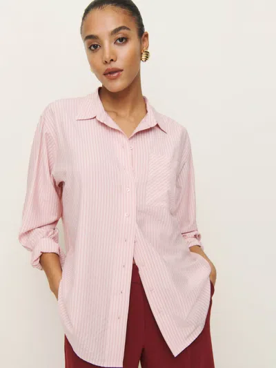 Reformation Eli Oversized Shirt In Pink