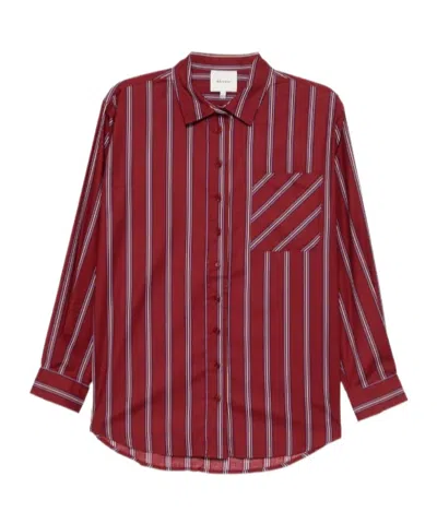 Reformation Eli Shirt In Brick Red