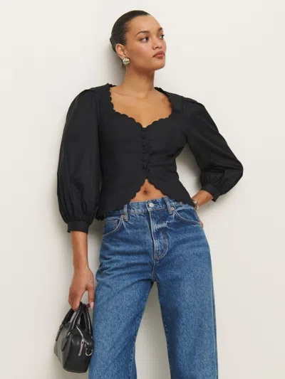 Reformation Elianna Top In Black