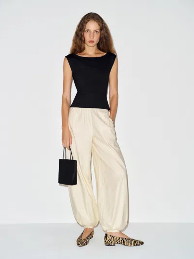 Reformation Elina Knit Top Black Large In Noir