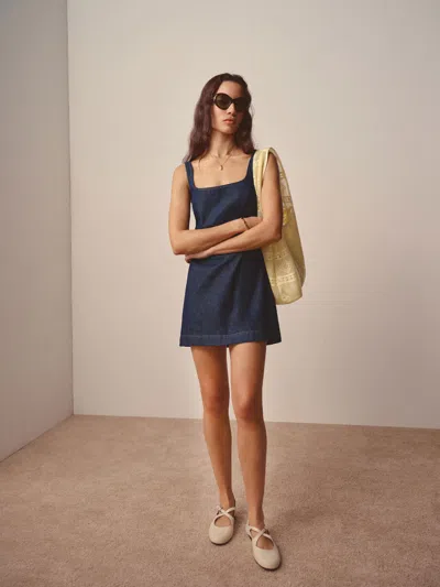 Reformation Elinda Denim Mini Dress Blue 10