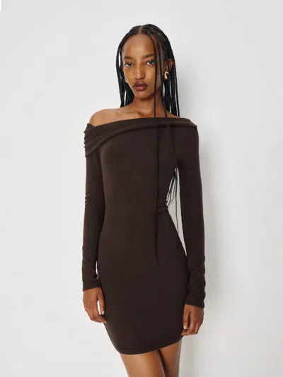 Reformation Elio Knit Dress In Brown