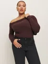 Reformation Elio Knit Top Es In Mahogany