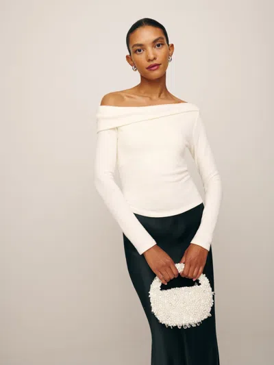 Reformation Elio Knit Top In Fior Di Latte
