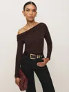 Reformation Elio Knit Top In Mole