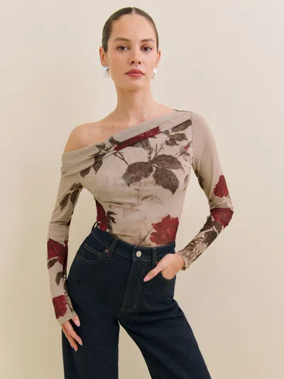 Reformation Elio Knit Top In Opera Border