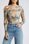 Reformation Elio Off The Shoulder Knit Top In Reflection