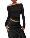 Reformation Elio Off-the-shoulder Top In Black