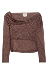 Reformation Elio Polka Dot One-shoulder Knit Top In Brown
