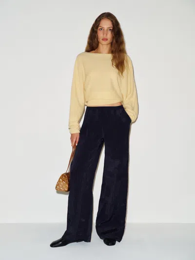 Reformation Elise Pant Black Crinkle Large In Noir