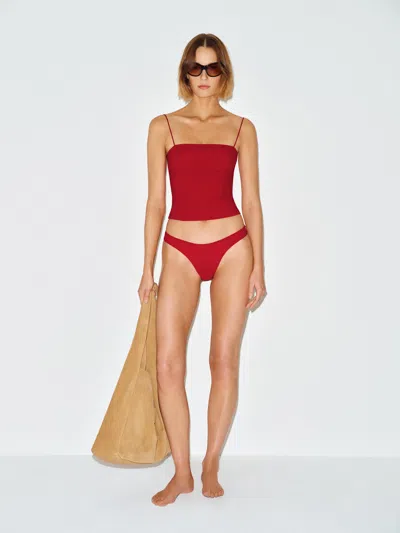 Reformation Elise Tankini Red Medium