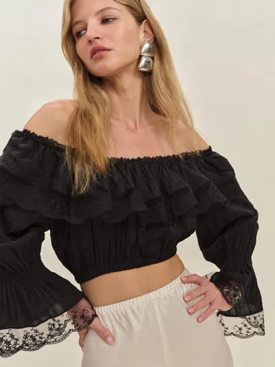 Reformation Elise Top In Black