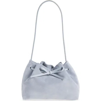 Reformation Ella Shoulder Bag In Mist Suede Leather