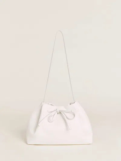Reformation Ella Shoulder Bag In Optic White Leather