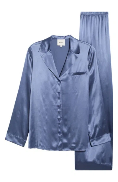 Reformation Ella Silk Pajamas In Blue