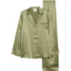 Reformation Ella Silk Pajamas In Green