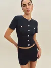 Reformation Ellen Knit Top In Bleu