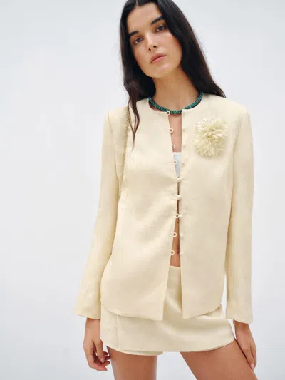 Reformation Ellis Jacket Ivory Xs In White
