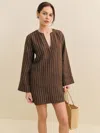Reformation Elmira Linen Dress In Boardwalk Stripe