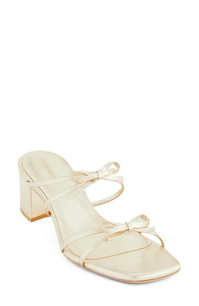 Reformation Elodie Block Heeled Sandal In Gold