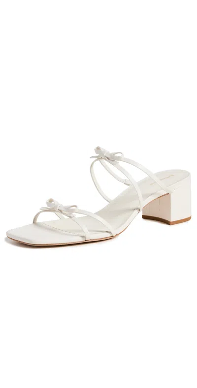 Reformation Elodie Block Heeled Sandal In White