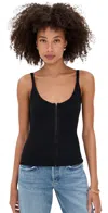 Reformation Womens Black Eloise Ribbed Cotton-blend Top In Black