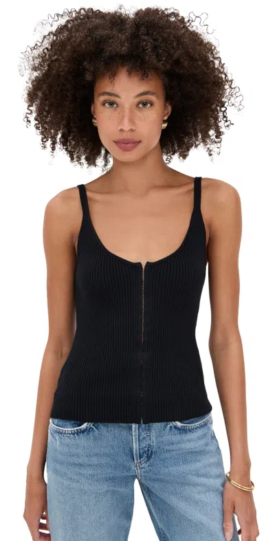 REFORMATION ELOISE COTTON SWEATER TANK BLACK