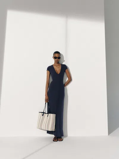 Reformation Eloise Knit Dress Blue Xs