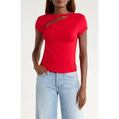 Reformation Else Cutout Cap Sleeve Top In White