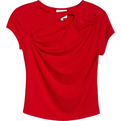 Reformation Else Cutout Top In Red