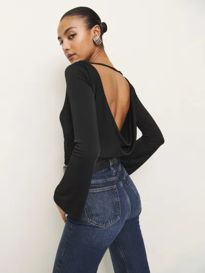 Reformation Elsie Knit Top In Black