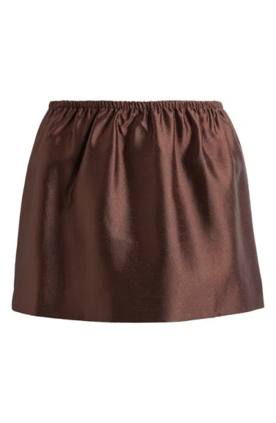 Reformation Elva Metallic Miniskirt In Brown
