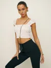 Reformation Emberly Top In White Eyelet