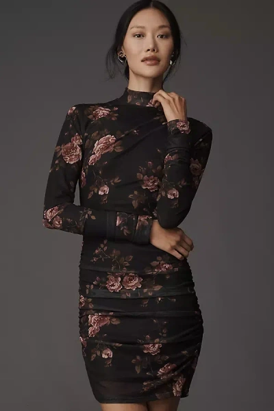Reformation Emerson Long-sleeve Knit Mini Dress In Black
