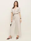 Reformation Emery Linen Jumpsuit In Oatmeal