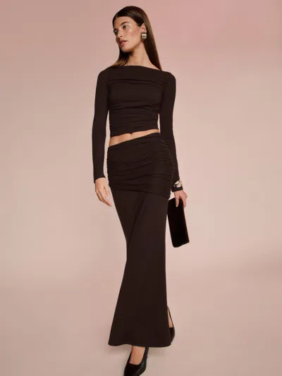 Reformation Emi Knit Two Piece In Black Currant