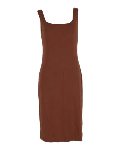 Reformation Emiliana Knit Midi Dress In Brown Tencel