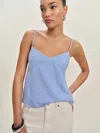 Reformation Emina Top In Bleu