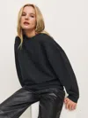 Reformation Emma Classic Crewneck Sweatshirt In Black