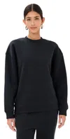 Reformation Emma Classic Crewneck Sweatshirt Black In Black