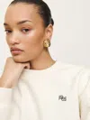 Reformation Emma Classic Crewneck Sweatshirt In Black Logo