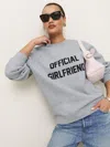 Reformation Emma Classic Crewneck Sweatshirt In Official Girlfriend Sweatshirt Heather Grey And Black