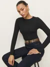 Reformation Emma Knit Bodysuit In Black